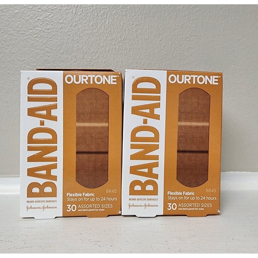 Band-Aid OUR TONE BR45 Bandages Flexible Fabric Assorted 30ct x 2 = 60